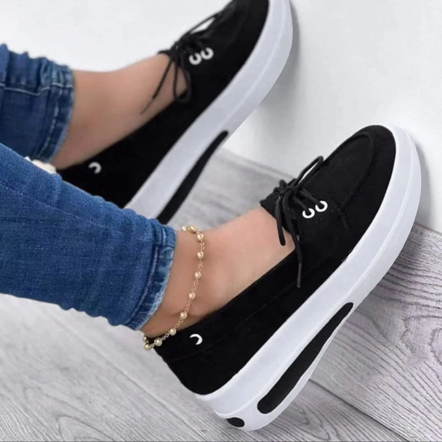 Womens Sneakers Casual Women Comfortable Arch Support Non-Slip Flat Shoes Womens Hiking Shoes Lightweight Women Sneakers Womens Shoes Nursing Casual Slip Ons Wide Width