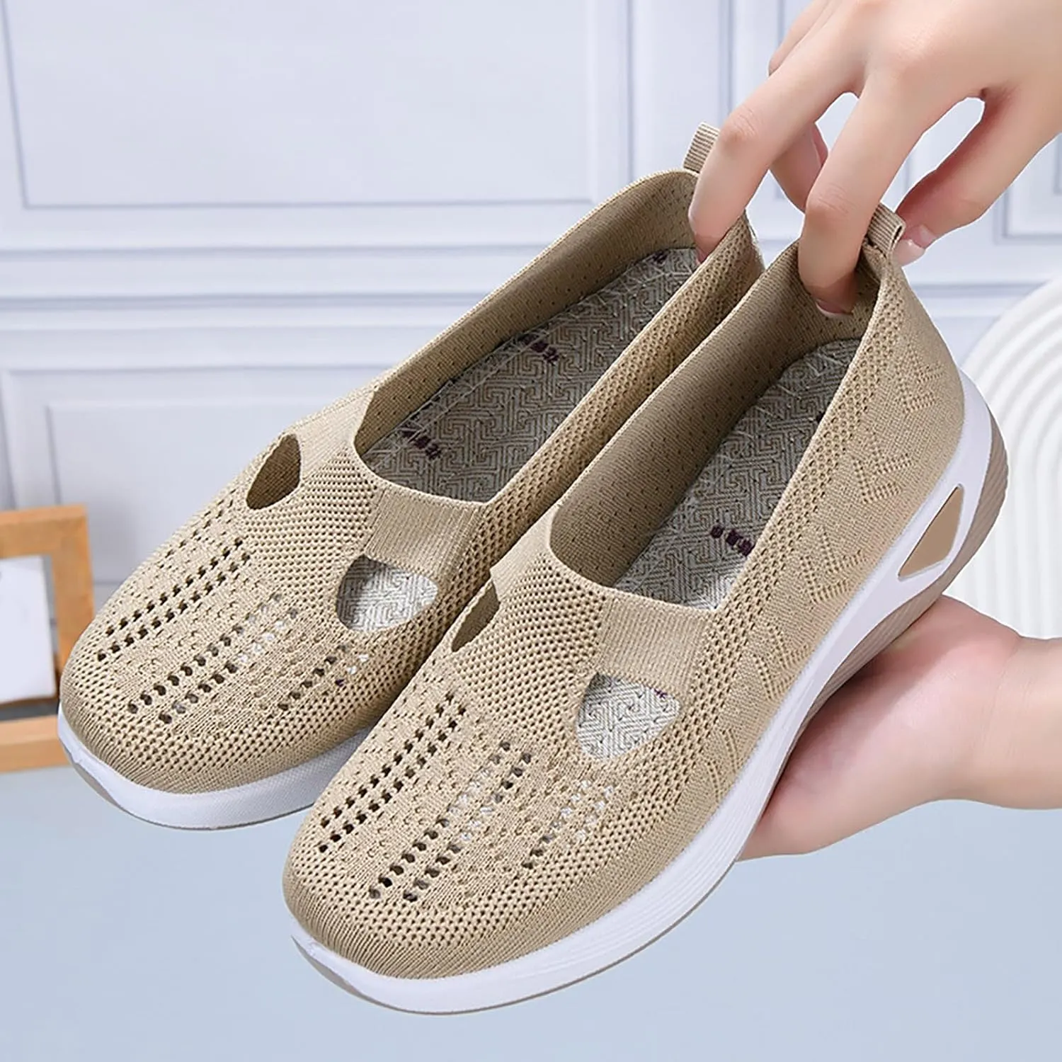 Women's Woven Orthopedic Breathable Soft Shoes Mens Casual Shoes Comfortable Casual Tennis Shoes White Sneakers Steel Toe Tennis Shoe Casual Loafers