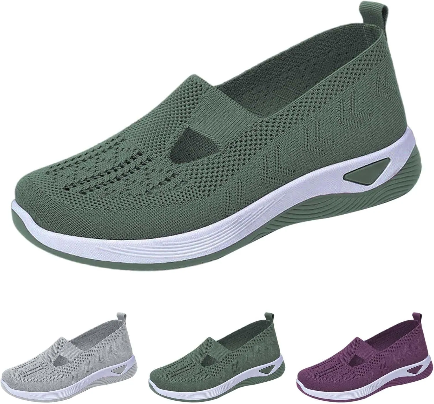 Women's Woven Orthopedic Breathable Soft Shoes Womens Running Shoes Arch Support Shoes Dressy Casual Wedge Sneakers Tennis Shoe Loafers Dress Shoe