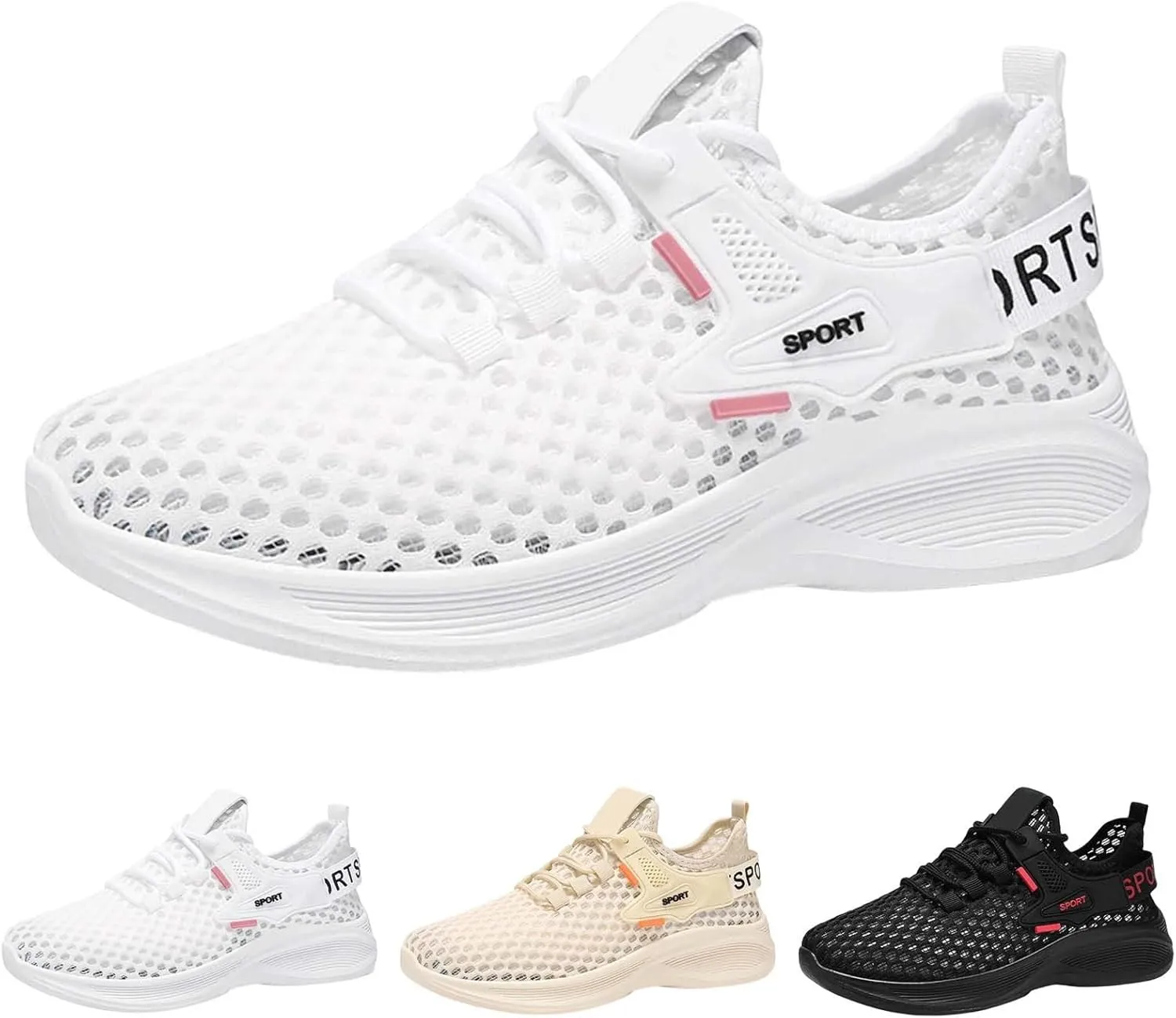 Women's Woven Orthopedic Breathable Soft Walking Non Slip Work Shoes Women Mesh Dress Casual Shoes Men Shoes Sneakers Red Tennis Shoe Cross Trainer Shoe