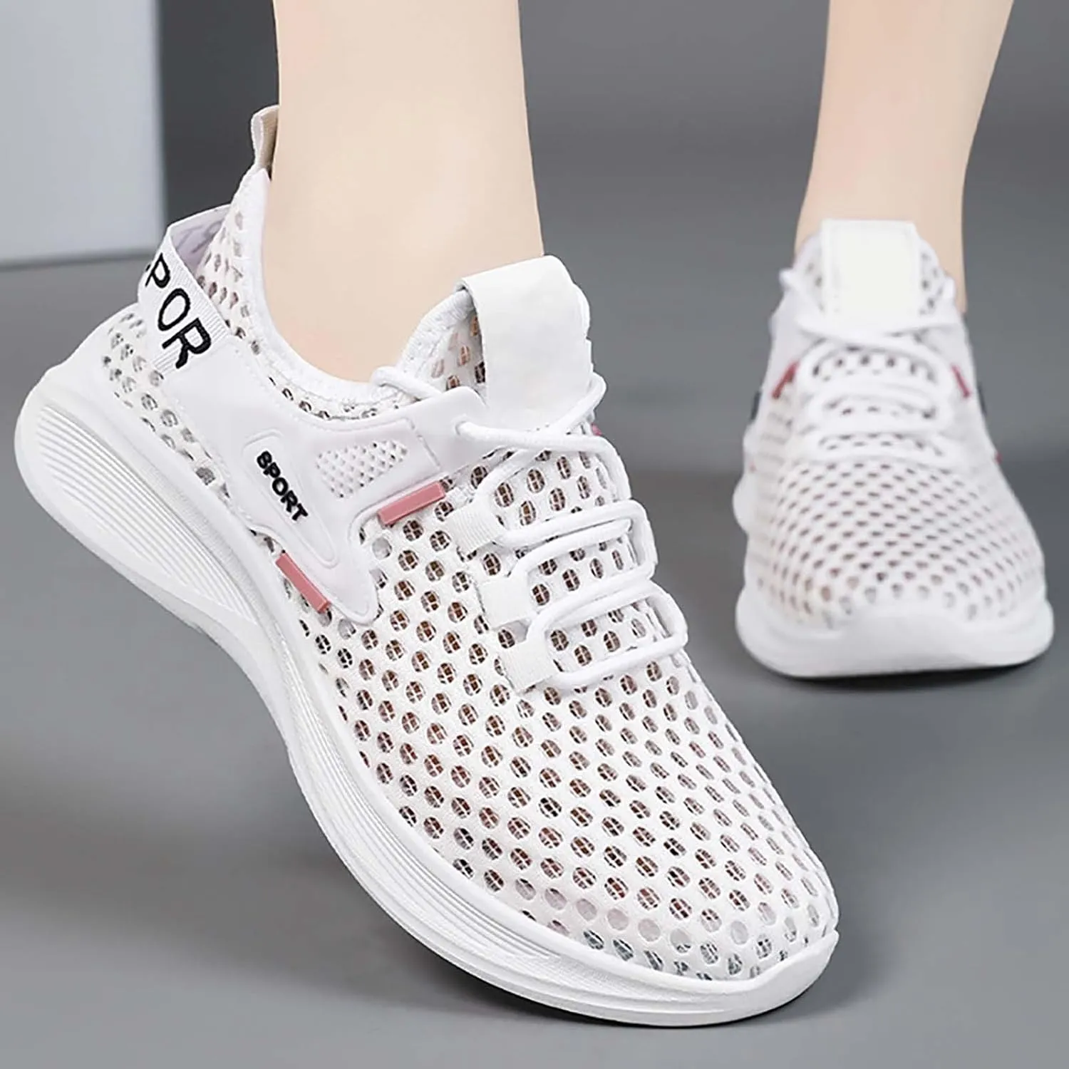 Women's Woven Orthopedic Breathable Soft Walking Non Slip Work Shoes Women Mesh Dress Casual Shoes Men Shoes Sneakers Red Tennis Shoe Cross Trainer Shoe